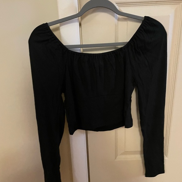 Madewell Square Neck Long Sleeve Tie Front Knit Top - Picture 6 of 7